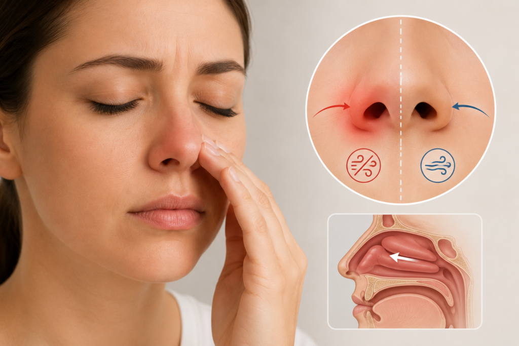 nez bouchée rhinoplastie