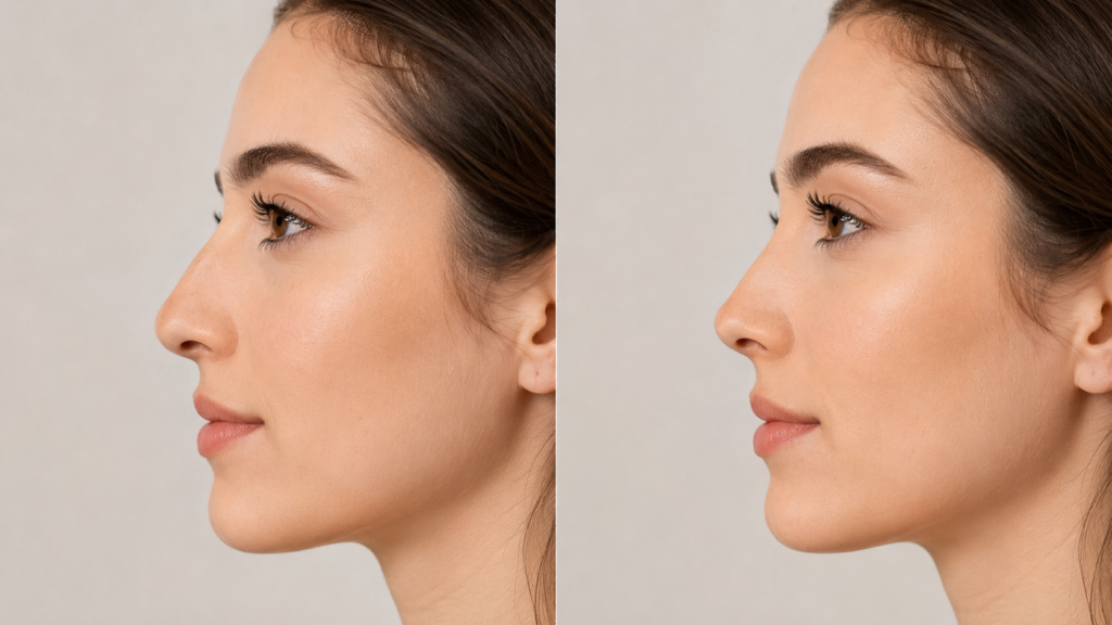 Rhinoplastie de la pointe du nez avant après