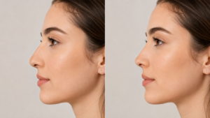 Rhinoplastie de la pointe du nez avant après