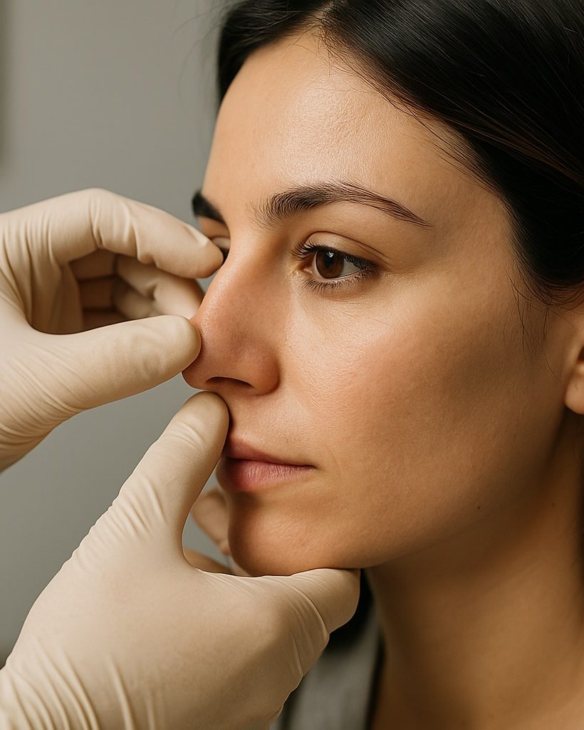 Résultat naturel après rhinoplastie structurelle à Lyon